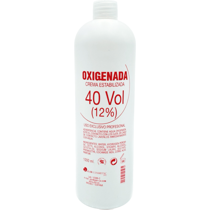 oxicrem agua oxigenada en crema alma de 40 vol x 1 lt - Cosmetica sur